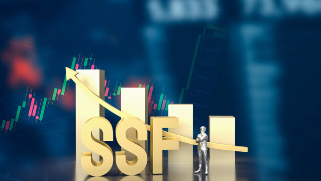The Gold ssf text for Business concept 3d rendering..