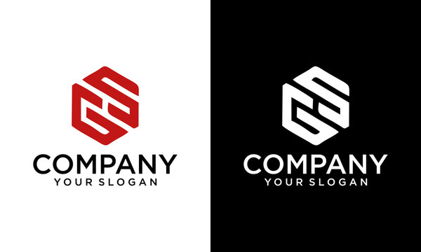 Creative sg letter hexagon modern golden wordmark design typography illustration, gs lettering, sg golden, gs golden