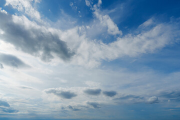 clouds white soft in the vast blue sky