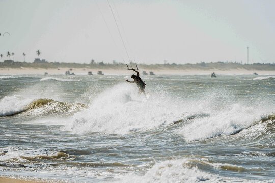 kite surfing on the atlantic ocean