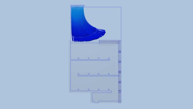 CFD simulation Computational fluid dynamics - Playing box airflow simulation