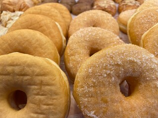 Donuts on a food tray