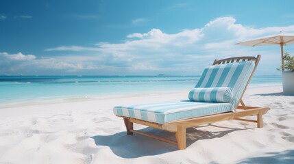 Obraz premium A photograph of sunbed on the beach