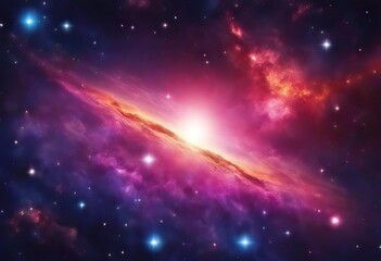 Naklejka premium Cosmic illustration. Beautiful colorful space background. Watercolor Cosmos stock illustrationOuter Space, Backgrounds, Galaxy, Sky, Star -