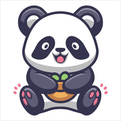 Cute panda vector design , panda mascot logo