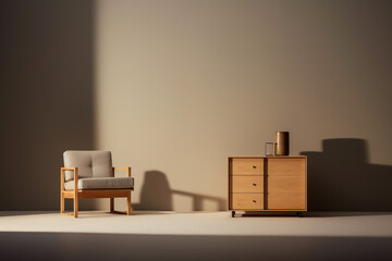 Luxury furniture design photography, minimalistic style home furniture
