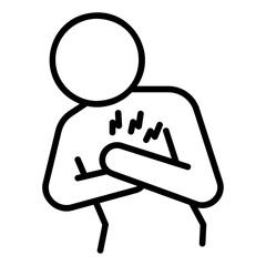 chest pain outline icon