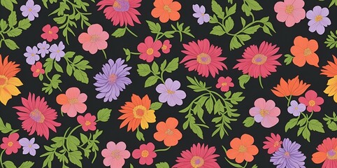 Minimalist Floral pattern background with empty,copy space.Colourful flower presentation wallpaper design.