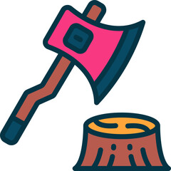 axe icon. vector filled color icon for your website, mobile, presentation, and logo design.