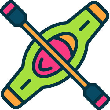 recommend clip art: kayak icon. vector filled color icon for your website, mobile, presentation, and logo design.