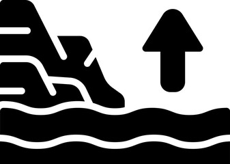 sea level icon. vector glyph icon for your website, mobile, presentation, and logo design.