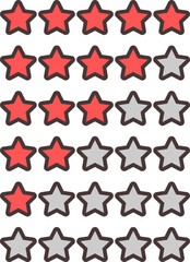 Five stars customer product rating review flat icon	
