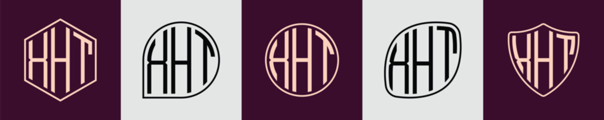 Creative simple Initial Monogram XHT Logo Designs.
