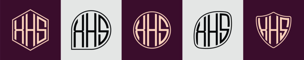 Creative simple Initial Monogram XHS Logo Designs.