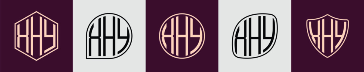Creative simple Initial Monogram XHY Logo Designs.