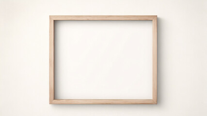 Fototapeta premium Leere hölzerne Bilderrahmen-Attrappe isoliert auf transparentem Hintergrund, horizontale Landschaftsgrafik-Vorlage für Foto, Bild, Bild, Wandkunst, Text, Zitat. Rahmen aus hellem Eichenholz.