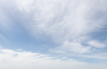 The unique  beauty of a clear cloudy daytime spring sunny calm bright sky