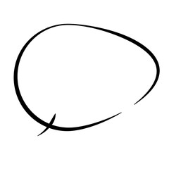 手描きの線画吹き出しイラスト