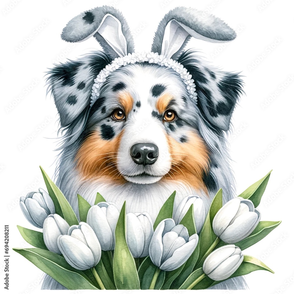 Aufkleber Easter aussie illustration created with Generative AI technology