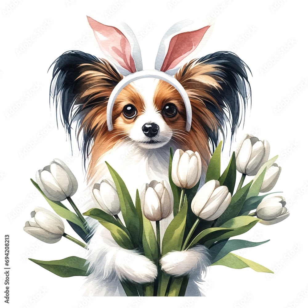 Poster easter papillon illustration created with generative ai technology