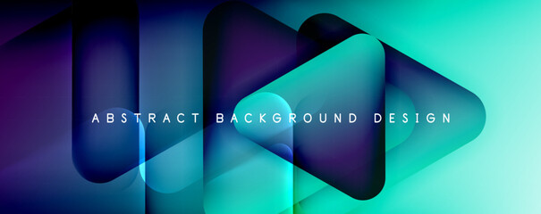Fototapeta premium Shadow and Light Triangle Background. Dynamic Geometric Template. Glass Transparent Triangles