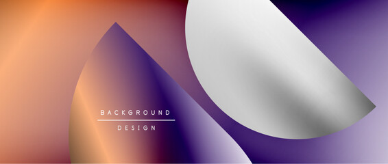 Circles and round shapes with gradients. Minimal abstract background, round geometric shapes, clean and structured design