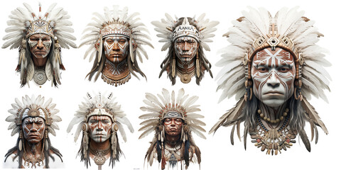 Red Indians Face PNG