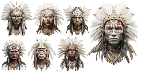 Red Indians Face PNG