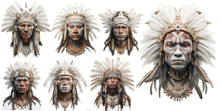 Red Indians Face PNG
