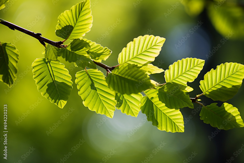 Poster blossoming branch of a tree in spring nature background