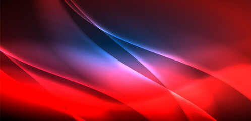 Dynamic waves in ethereal glow of neon lights. Concept merges fluidity of motion with vibrant allure of neon, crafting entrancing backdrop that embodies both vitality and futuristic sophistication