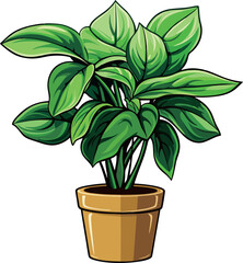 Houseplant clipart vector adding a touch of nature to invitations, posters, and digital artwork. Easily resize and customize for versatile design use.