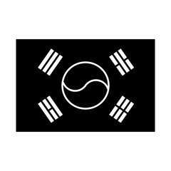 icon south korean flag monochrome high quality black style pixel perfect