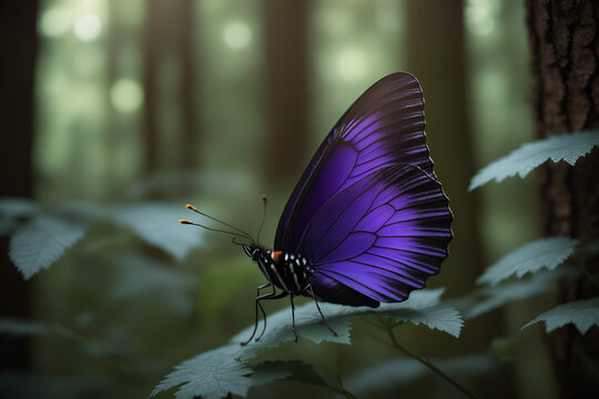 Butterfly in a Mystic Forest illustration 