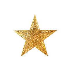 golden star isolated on white background, this has clipping path.