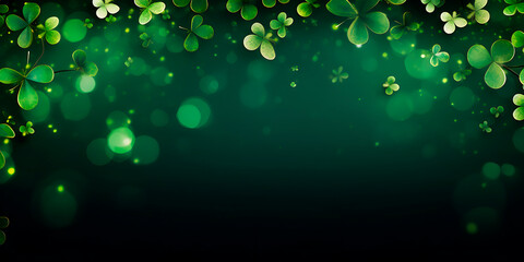 green festive glowing background for st patrick's day - obrazy, fototapety, plakaty