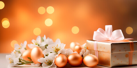 abstract festive glitter shiny background, Easter, presents