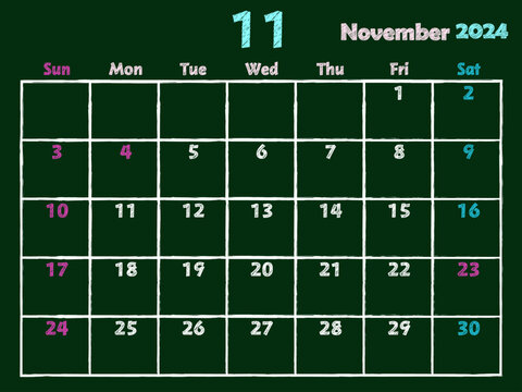 2024年11月黒板カレンダー