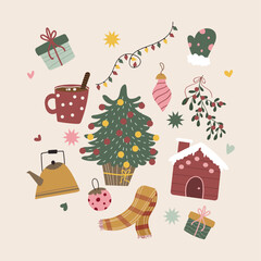 Christmas illustration vector editable bundle pack
