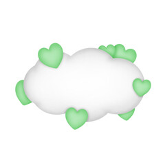 Cloud with green hearts