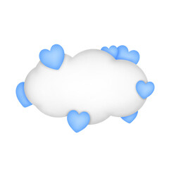 Cloud with blue hearts