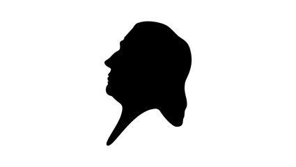 John Ray, black isolated silhouette