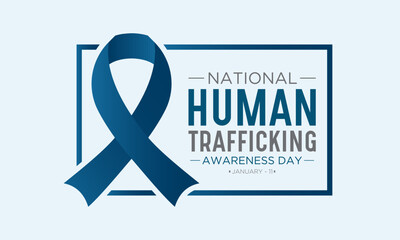 National Human Trafficking Awareness Day is observed every year on january 11. Vector illustration on the theme of Human Trafficking Day. Template for banner, greeting card, poster with background.
