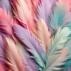 Fluffy feather background in baby pink and blue colours. Cotton candy wool abstract texture