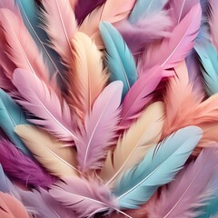 Fluffy feather background in baby pink and blue colours. Cotton candy wool abstract texture