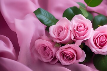 A Delicate Dance of Pink Petals Roses