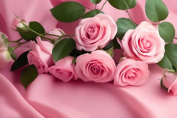 A Delicate Dance of Pink Petals Roses
