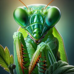 Praying mantis on a branch