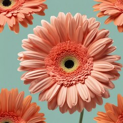 Three red gerber flowers