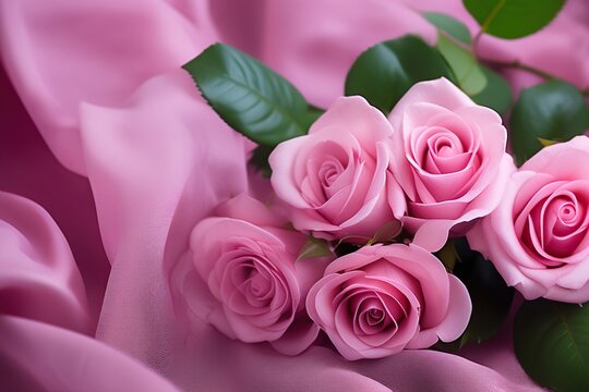 A Delicate Dance of Pink Petals Roses